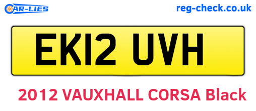 EK12UVH are the vehicle registration plates.