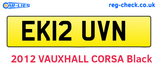 EK12UVN are the vehicle registration plates.