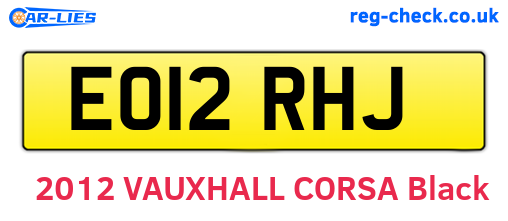 EO12RHJ are the vehicle registration plates.