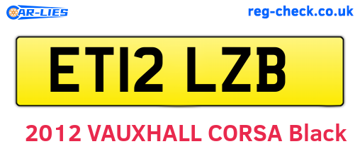 ET12LZB are the vehicle registration plates.