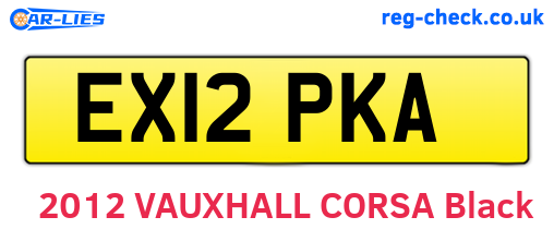 EX12PKA are the vehicle registration plates.