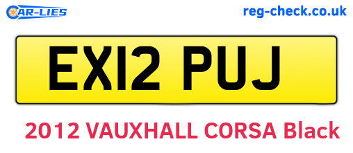 EX12PUJ are the vehicle registration plates.