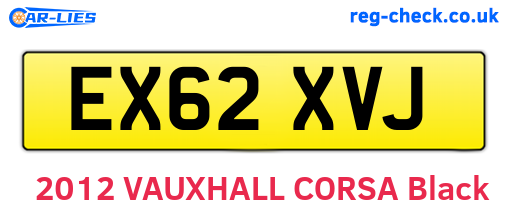 EX62XVJ are the vehicle registration plates.