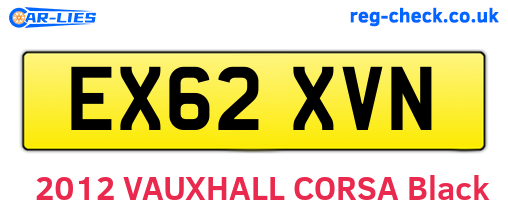EX62XVN are the vehicle registration plates.