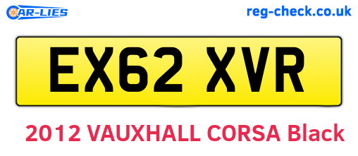 EX62XVR are the vehicle registration plates.