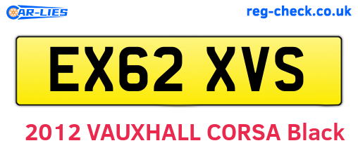 EX62XVS are the vehicle registration plates.