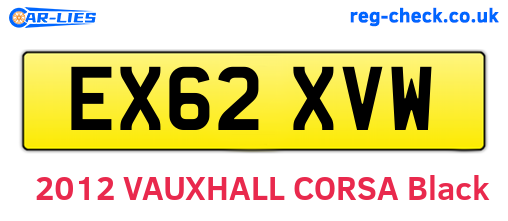 EX62XVW are the vehicle registration plates.