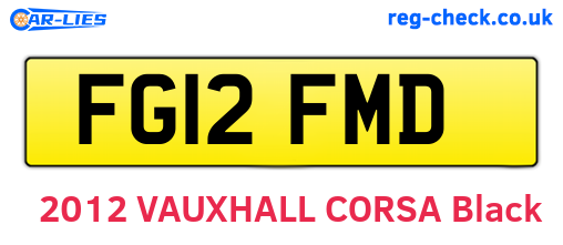 FG12FMD are the vehicle registration plates.
