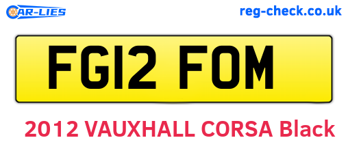FG12FOM are the vehicle registration plates.