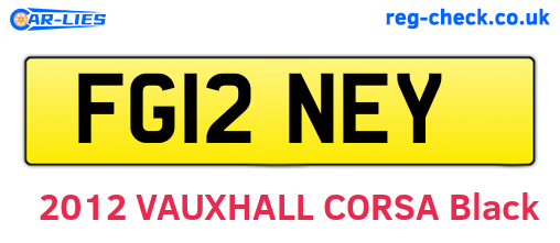 FG12NEY are the vehicle registration plates.