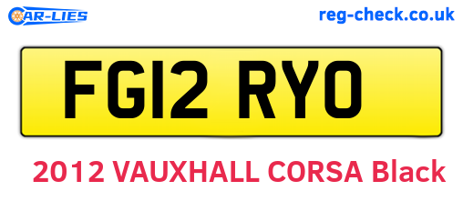 FG12RYO are the vehicle registration plates.