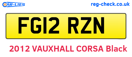 FG12RZN are the vehicle registration plates.