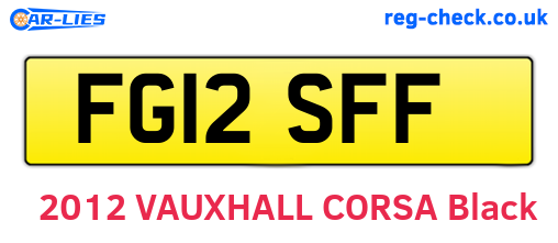 FG12SFF are the vehicle registration plates.