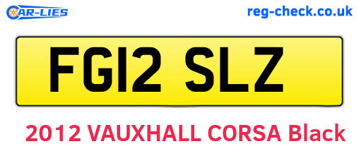 FG12SLZ are the vehicle registration plates.