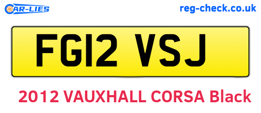 FG12VSJ are the vehicle registration plates.