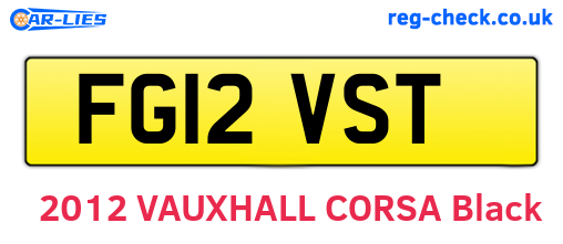 FG12VST are the vehicle registration plates.