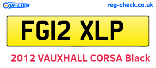 FG12XLP are the vehicle registration plates.