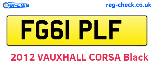 FG61PLF are the vehicle registration plates.