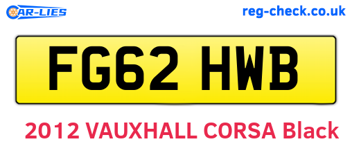 FG62HWB are the vehicle registration plates.