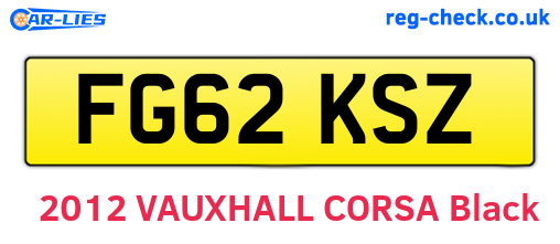 FG62KSZ are the vehicle registration plates.