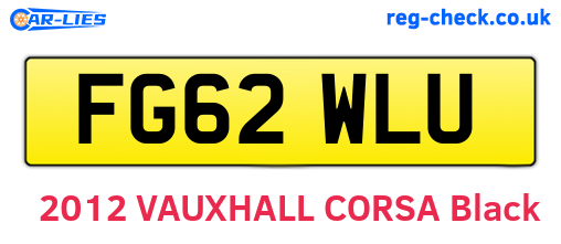 FG62WLU are the vehicle registration plates.