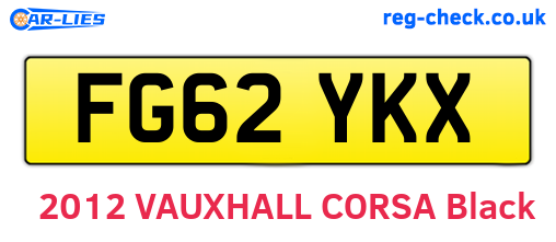 FG62YKX are the vehicle registration plates.
