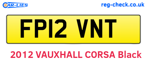 FP12VNT are the vehicle registration plates.