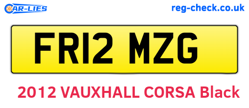 FR12MZG are the vehicle registration plates.