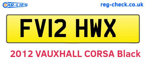 FV12HWX are the vehicle registration plates.