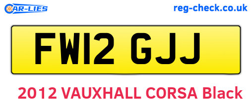 FW12GJJ are the vehicle registration plates.