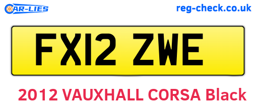 FX12ZWE are the vehicle registration plates.