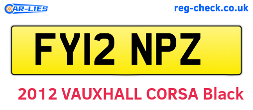 FY12NPZ are the vehicle registration plates.