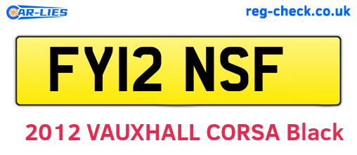 FY12NSF are the vehicle registration plates.