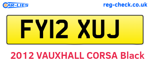 FY12XUJ are the vehicle registration plates.