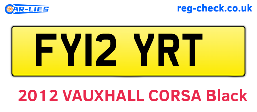 FY12YRT are the vehicle registration plates.