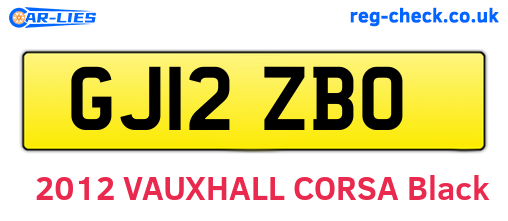 GJ12ZBO are the vehicle registration plates.