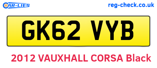 GK62VYB are the vehicle registration plates.