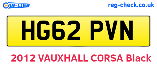 HG62PVN are the vehicle registration plates.