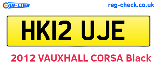 HK12UJE are the vehicle registration plates.