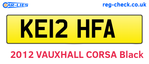 KE12HFA are the vehicle registration plates.