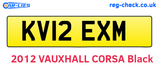 KV12EXM are the vehicle registration plates.