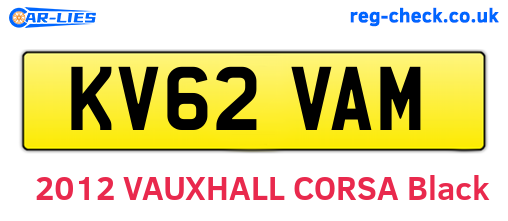 KV62VAM are the vehicle registration plates.
