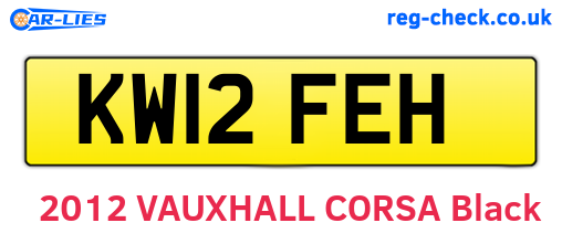 KW12FEH are the vehicle registration plates.
