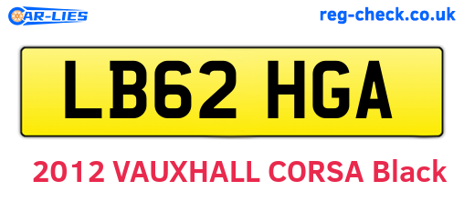 LB62HGA are the vehicle registration plates.