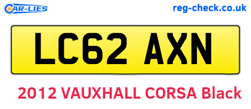 LC62AXN are the vehicle registration plates.