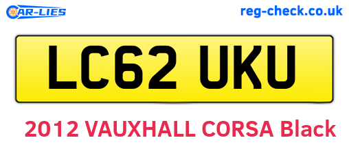 LC62UKU are the vehicle registration plates.