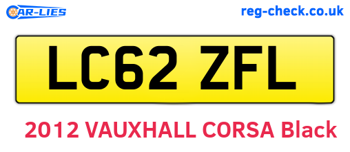 LC62ZFL are the vehicle registration plates.