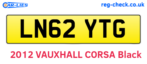 LN62YTG are the vehicle registration plates.