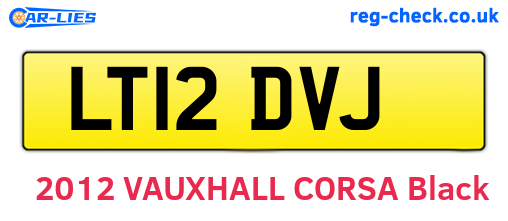 LT12DVJ are the vehicle registration plates.