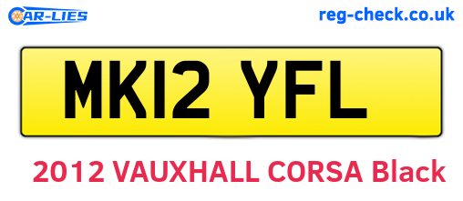 MK12YFL are the vehicle registration plates.